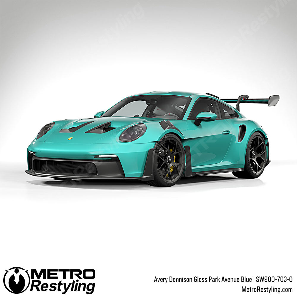 blue porsche wrap