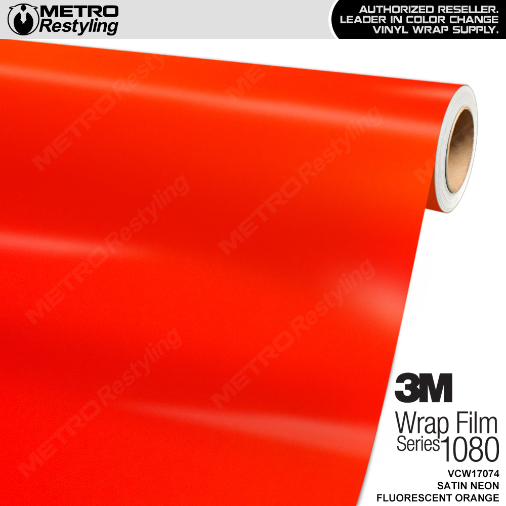 3M Neon Fluorescent Wrap Film | Satin Neon Orange | VCW17074