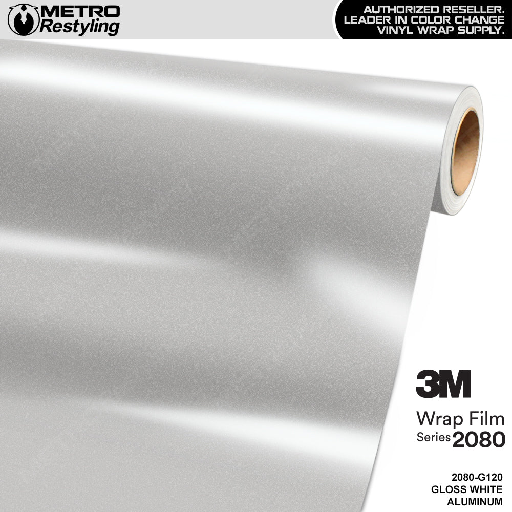 3M 2080 Gloss White Aluminum Vinyl Wrap | G120