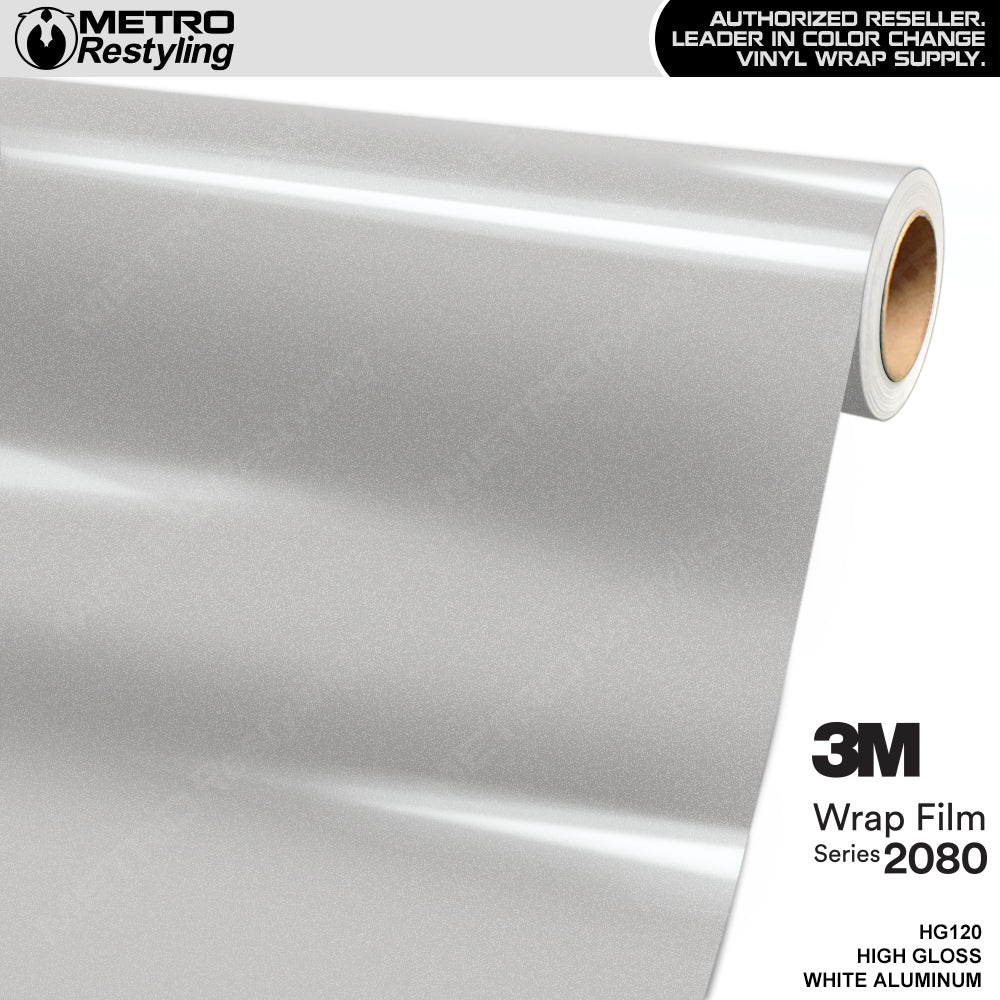 3M 2080 High Gloss White Aluminum Vinyl Wrap | HG120