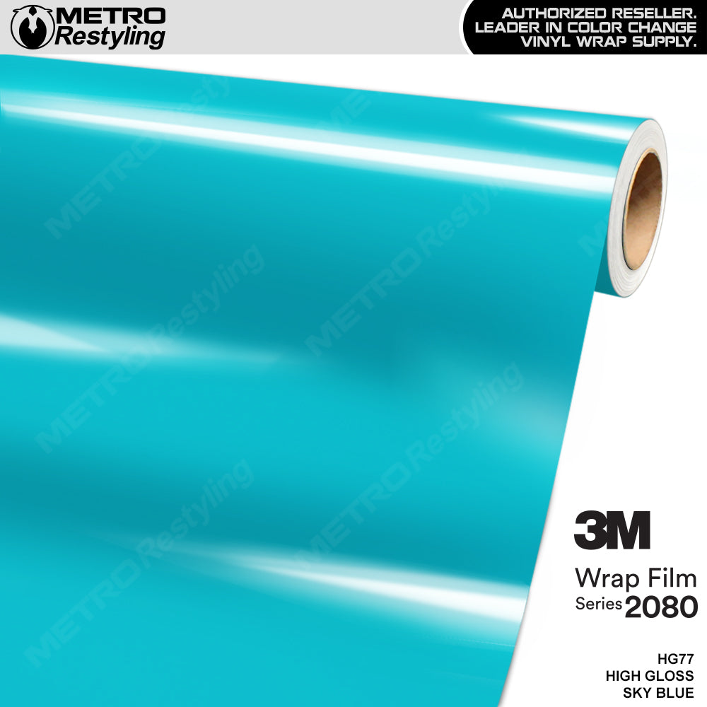 3M 2080 High Gloss Sky Blue Vinyl Wrap