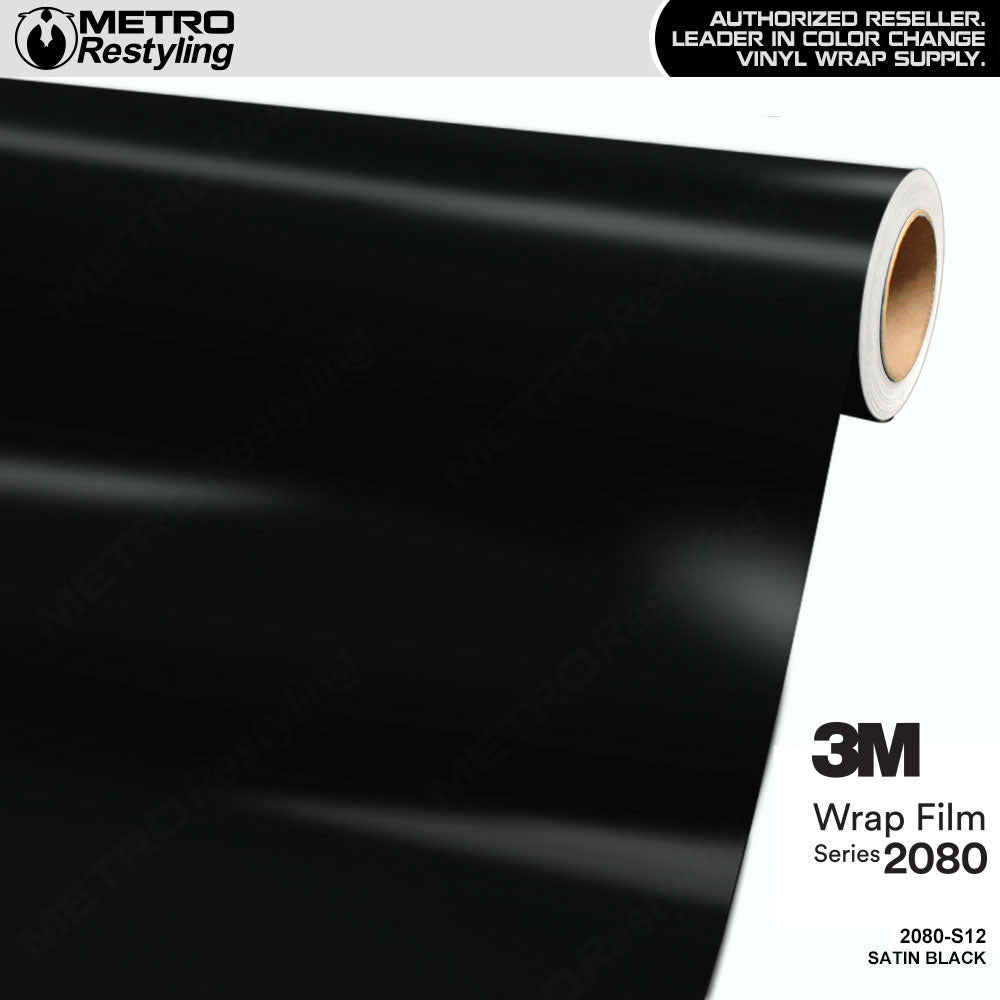3M 2080 Satin Black Vinyl Wrap | S12 | BLOWOUT STOCK | (250 sq ft) | 982304