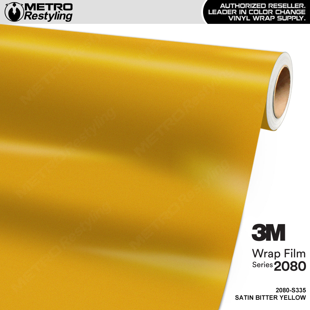 3M 2080 Satin Bitter Yellow Vinyl Wrap