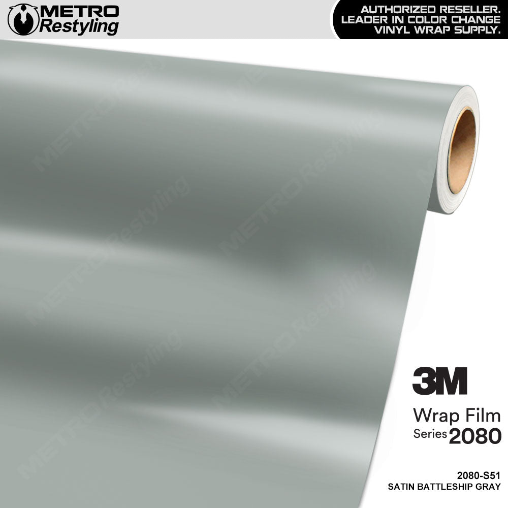 3M 2080 Satin Battleship Gray Vinyl Wrap