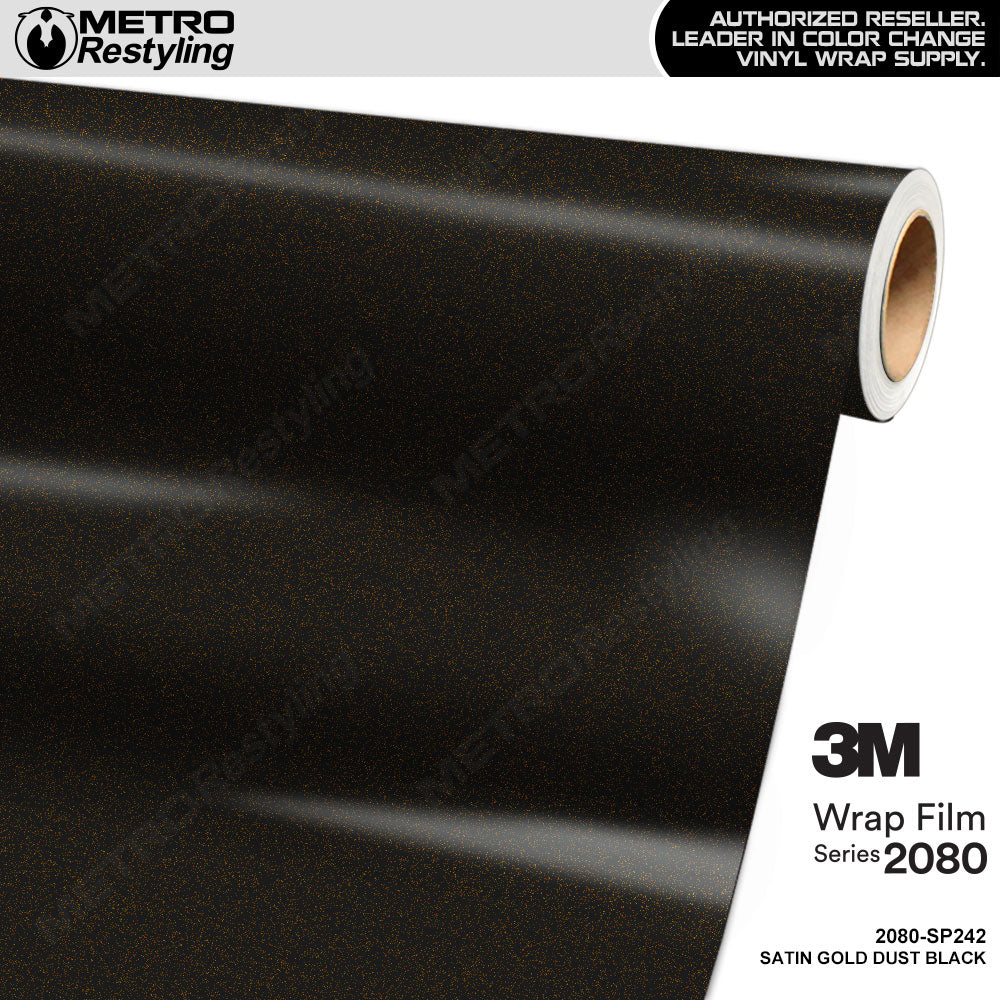 3M 2080 Satin Gold Dust Black Vinyl Wrap