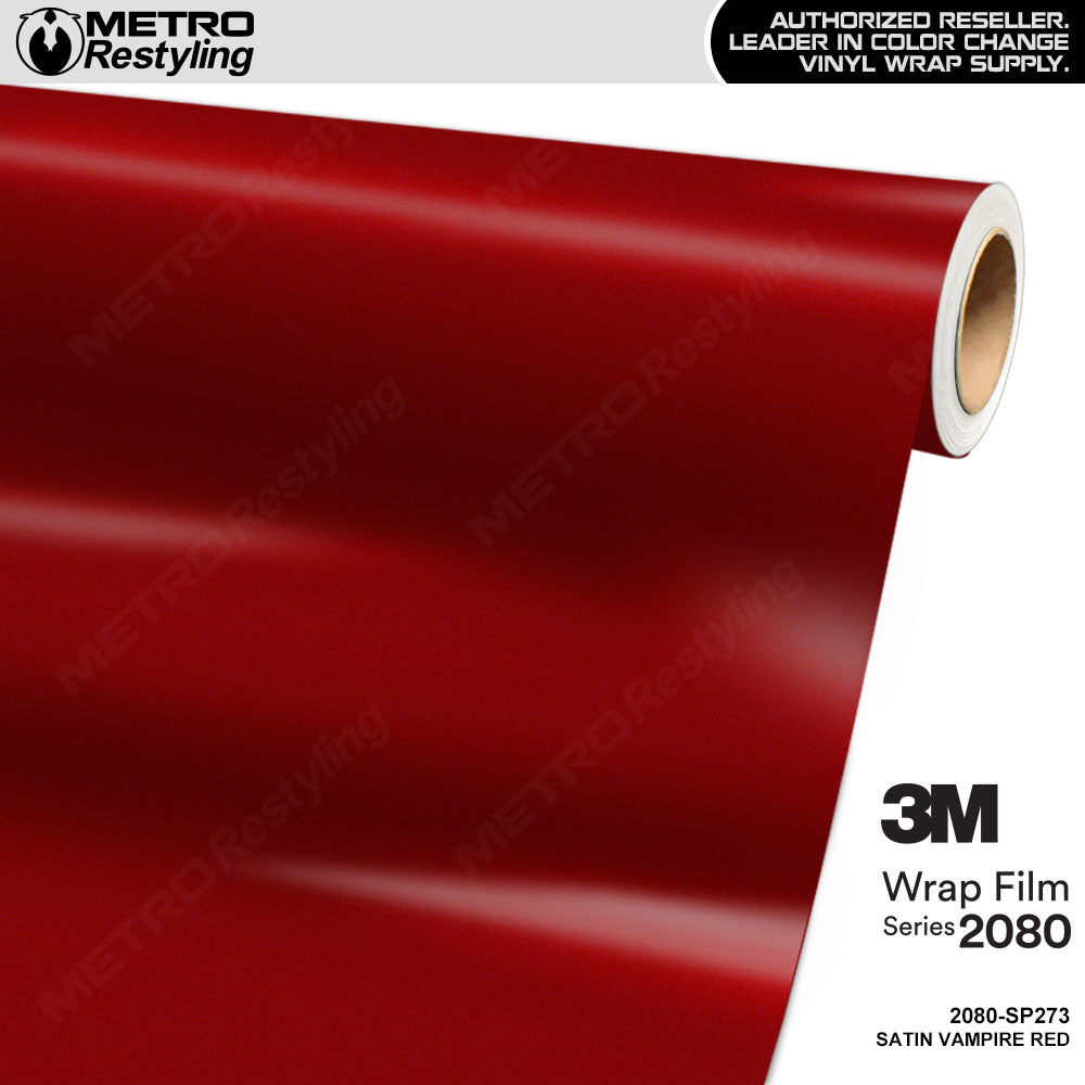3M 2080 Satin Vampire Red Vinyl Wrap | SP273 | BLOWOUT STOCK | (225 sq ft) | 398521