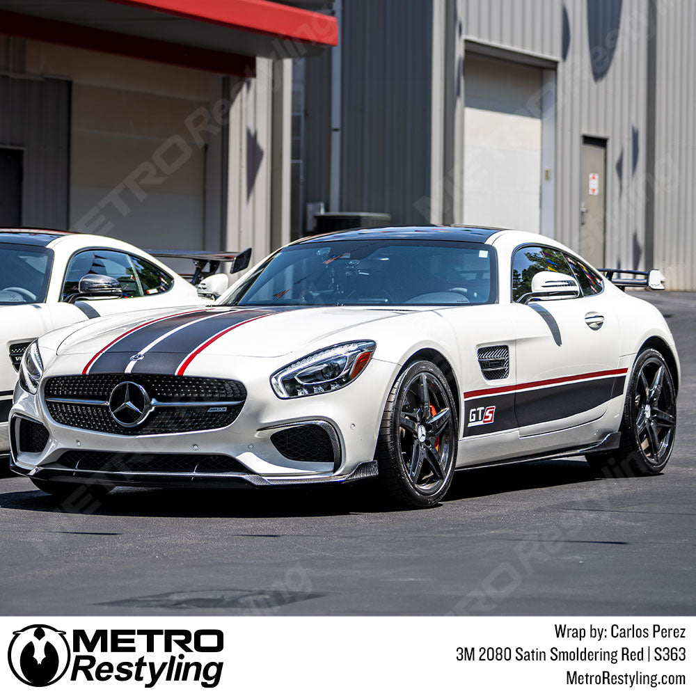 red vinyl wrapped race stripes