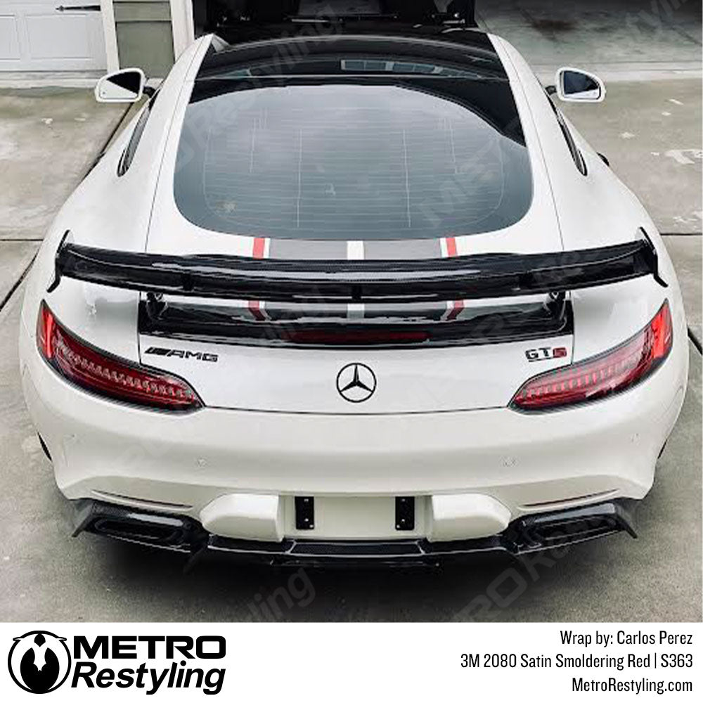 red vinyl wrapped race stripes
