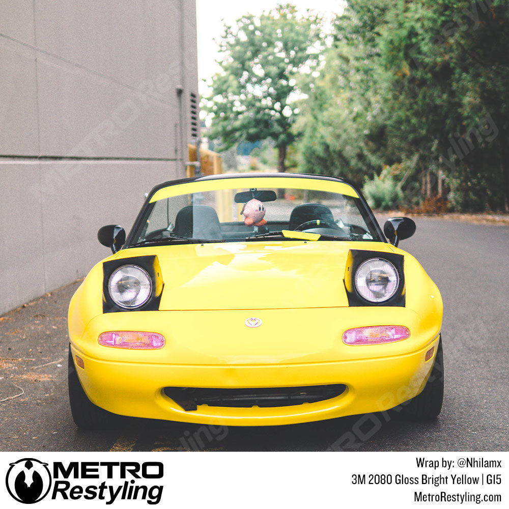 3M Gloss Bright Yellow Mazda Miata Vinyl Wrap