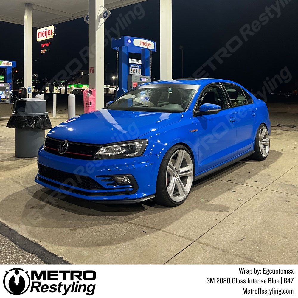 Gloss intense Blue Volkswagen GLI vinyl Wrap