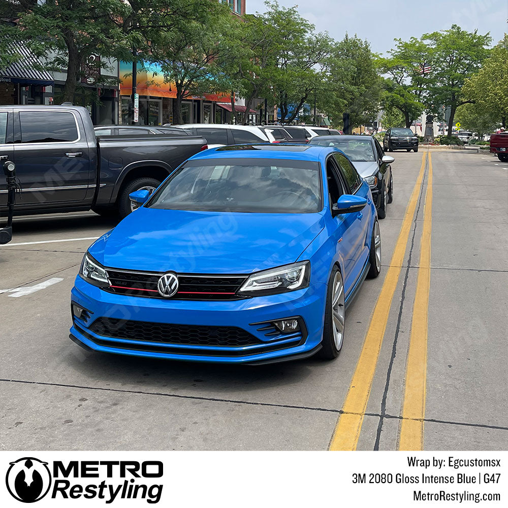 Gloss intense Blue Volkswagen GLI vinyl Wrap