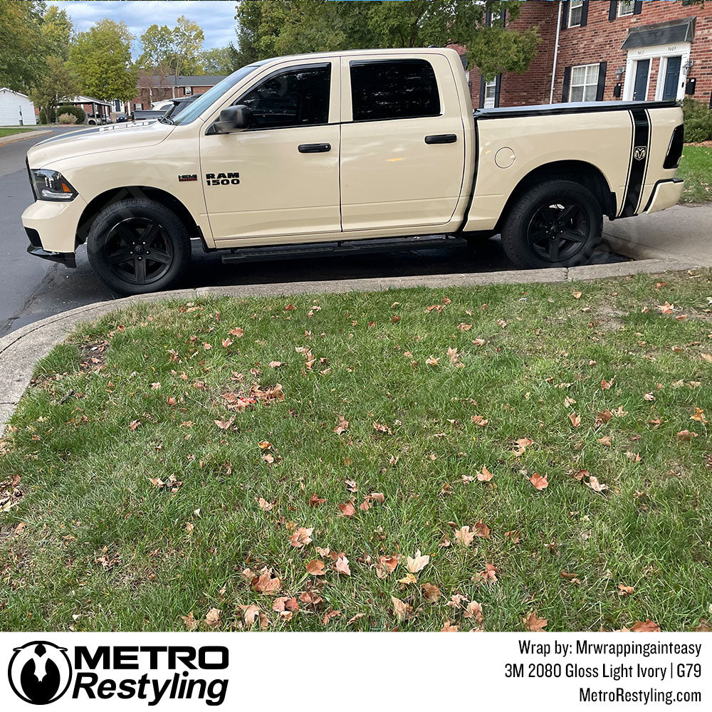 Gloss Light Ivory Dodge Ram 1500 Vinyl Wrap