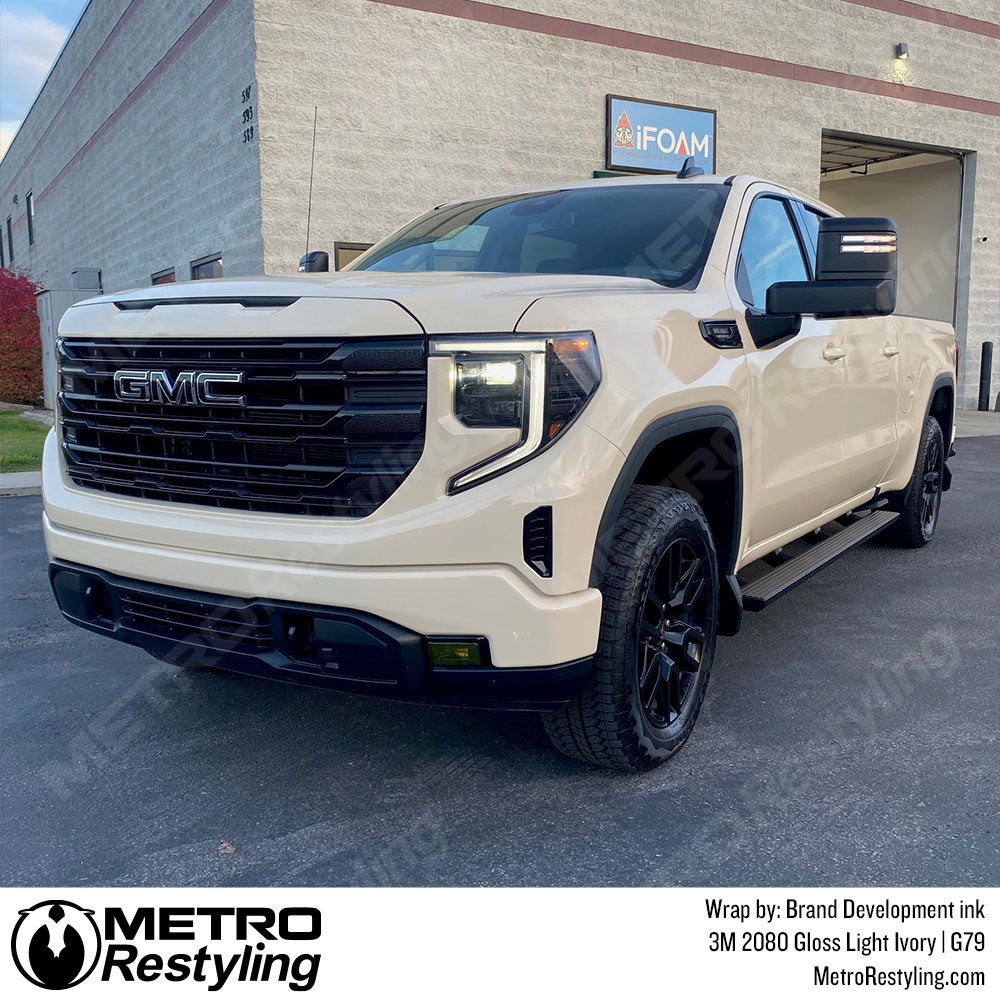 Gloss Light Ivory GMC 1500 Vinyl Wrap