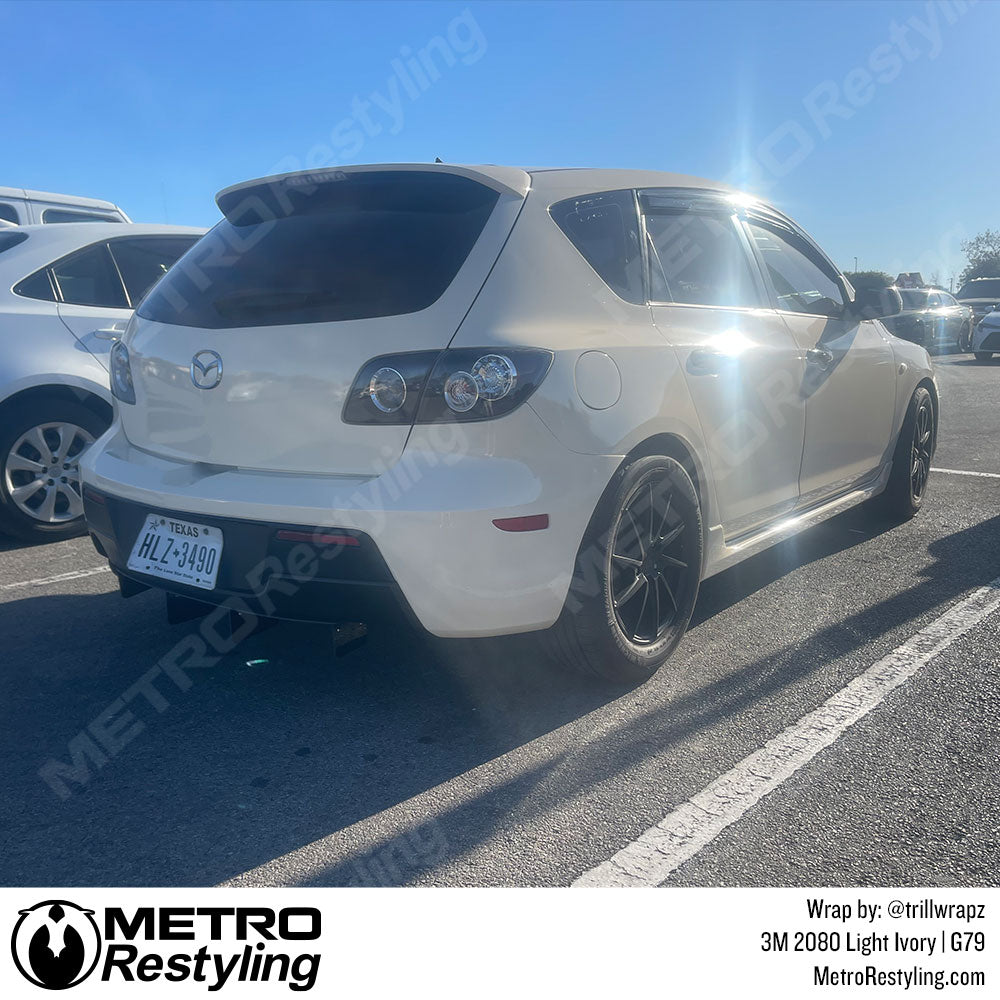 Light Ivory Mazda 3 Vinyl Wrap
