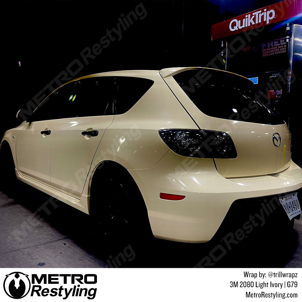 Light Ivory Mazda 3 Vinyl Wrap