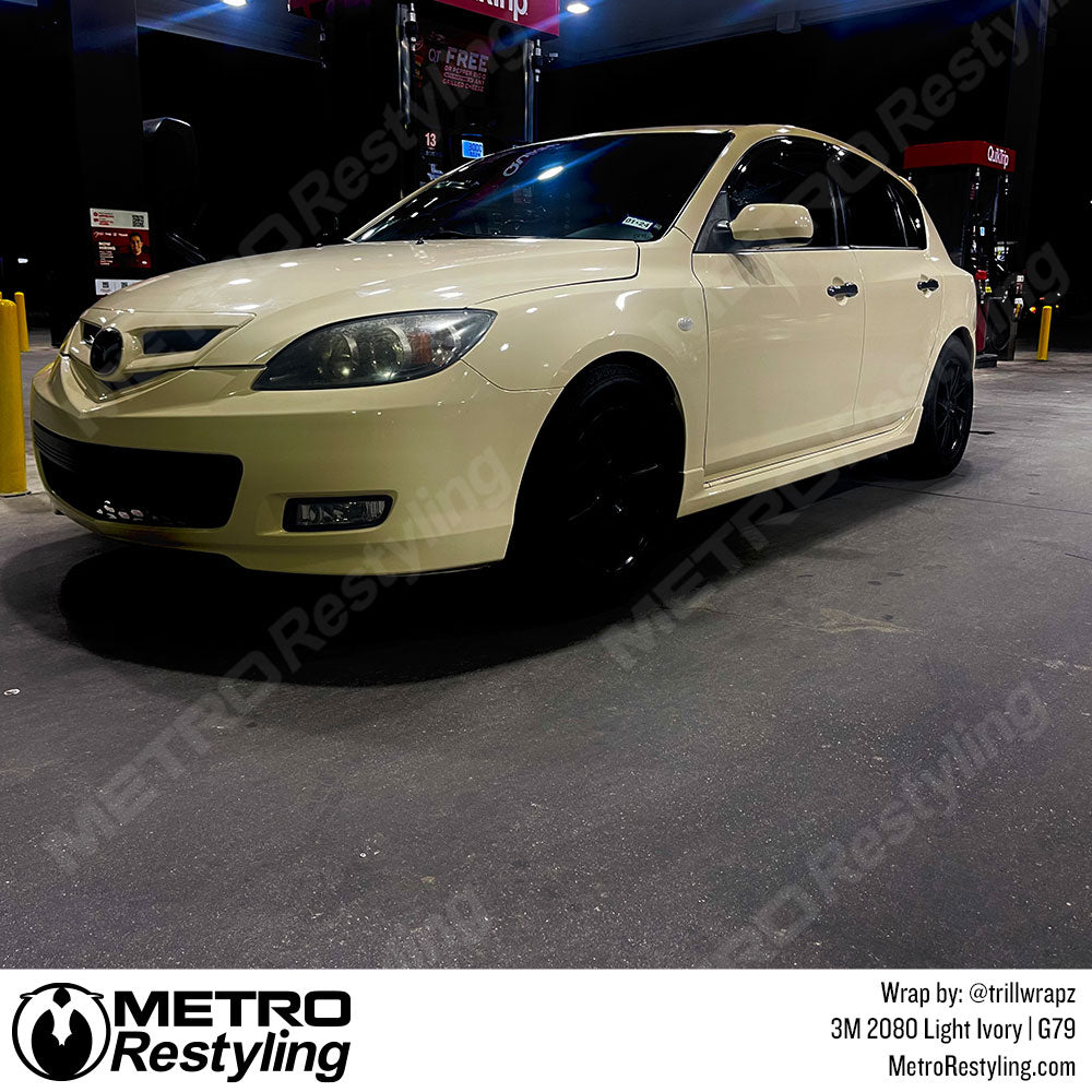 Light Ivory Mazda 3 Vinyl Wrap