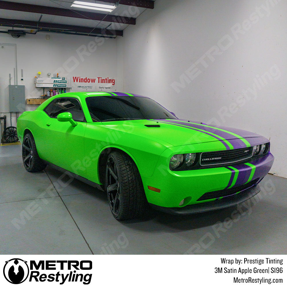 3M Satin Apple Green Dodge Challenger Vinyl Wraps