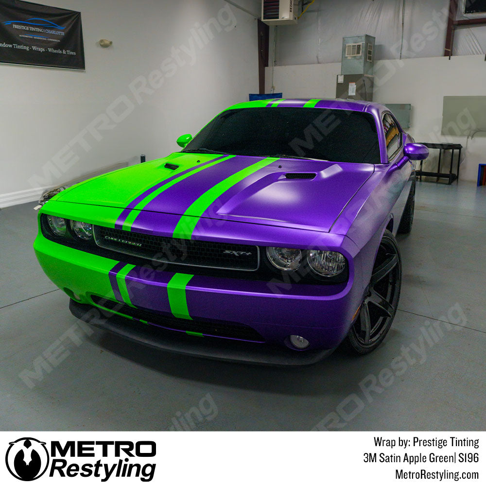 3M Satin Apple Green Dodge Challenger Vinyl Wraps