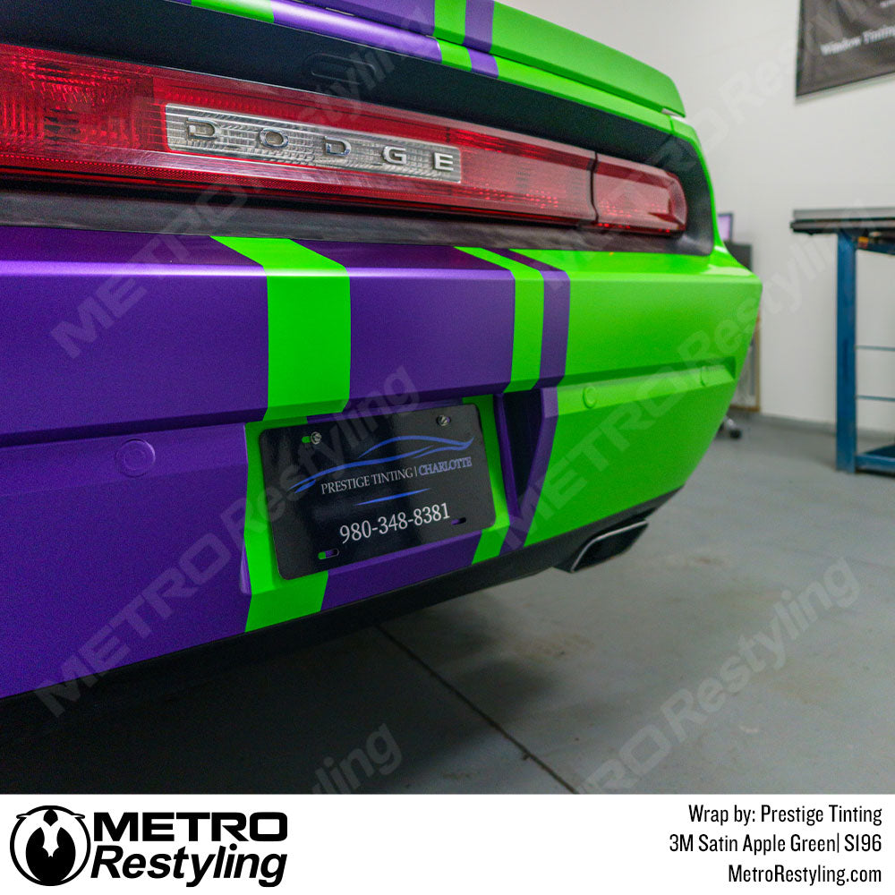3M Satin Apple Green Dodge Challenger Vinyl Wrap