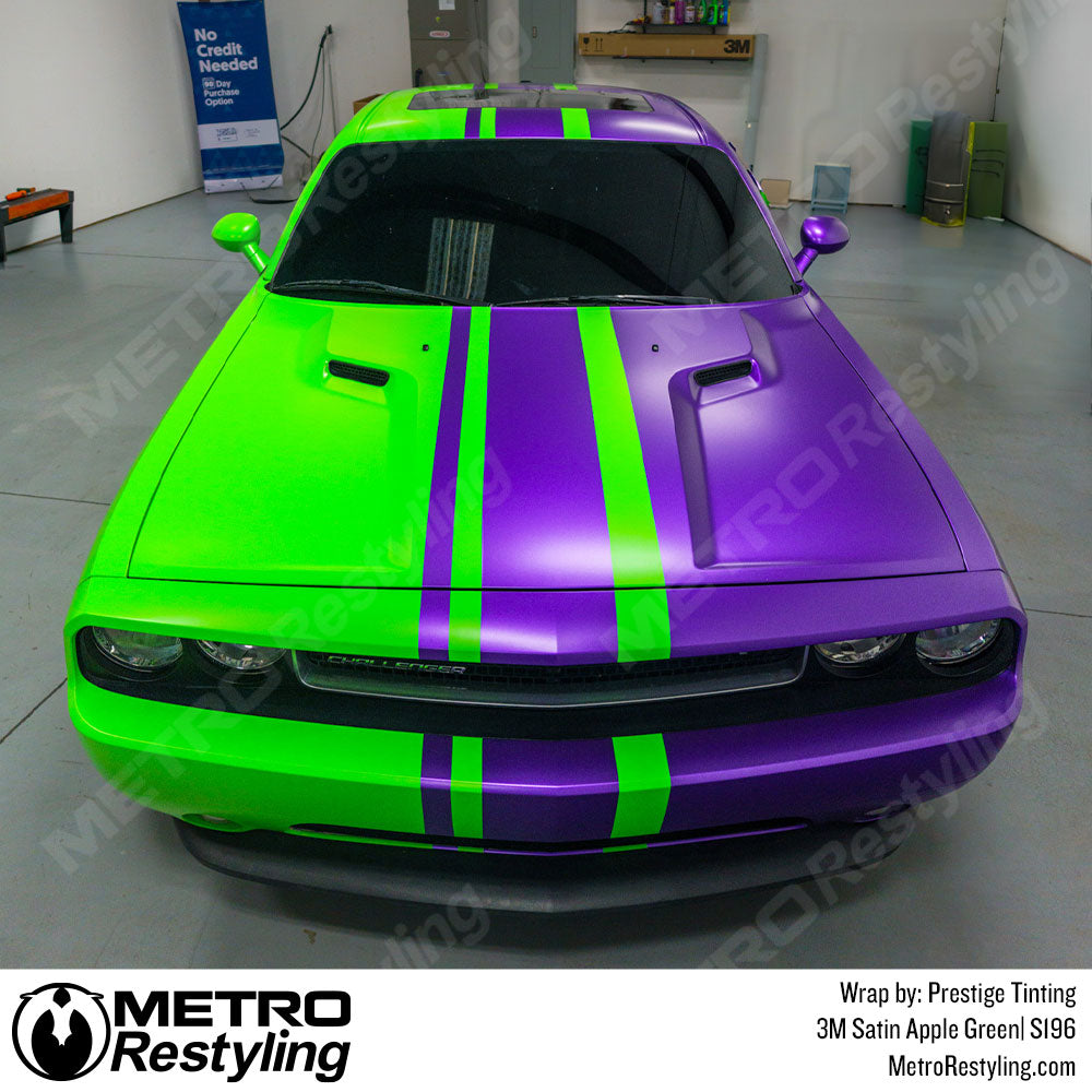 3M Satin Apple Green Dodge Challenger Vinyl Wraps