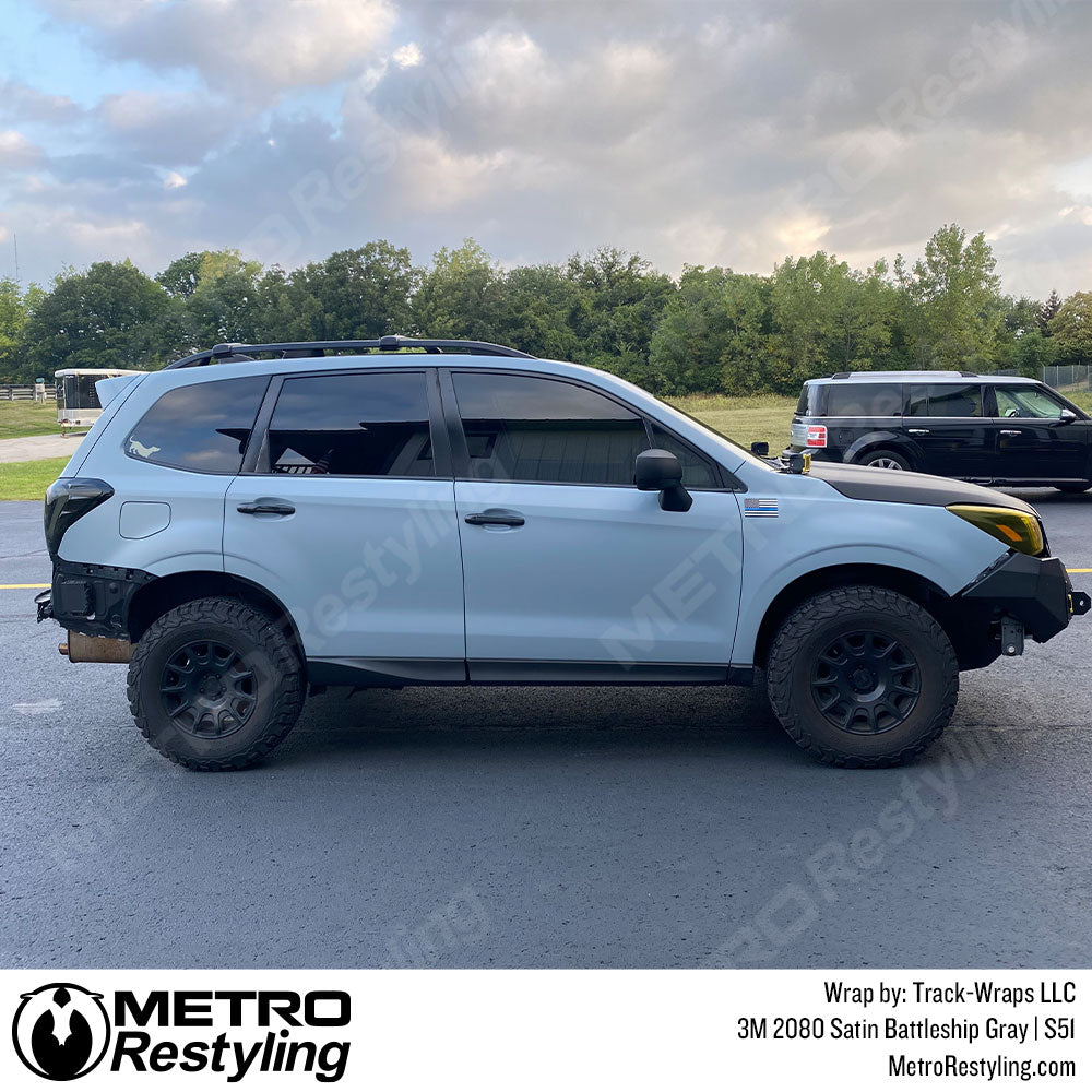 Satin Battleship Gray Subaru Forestar Vinyl Wrap