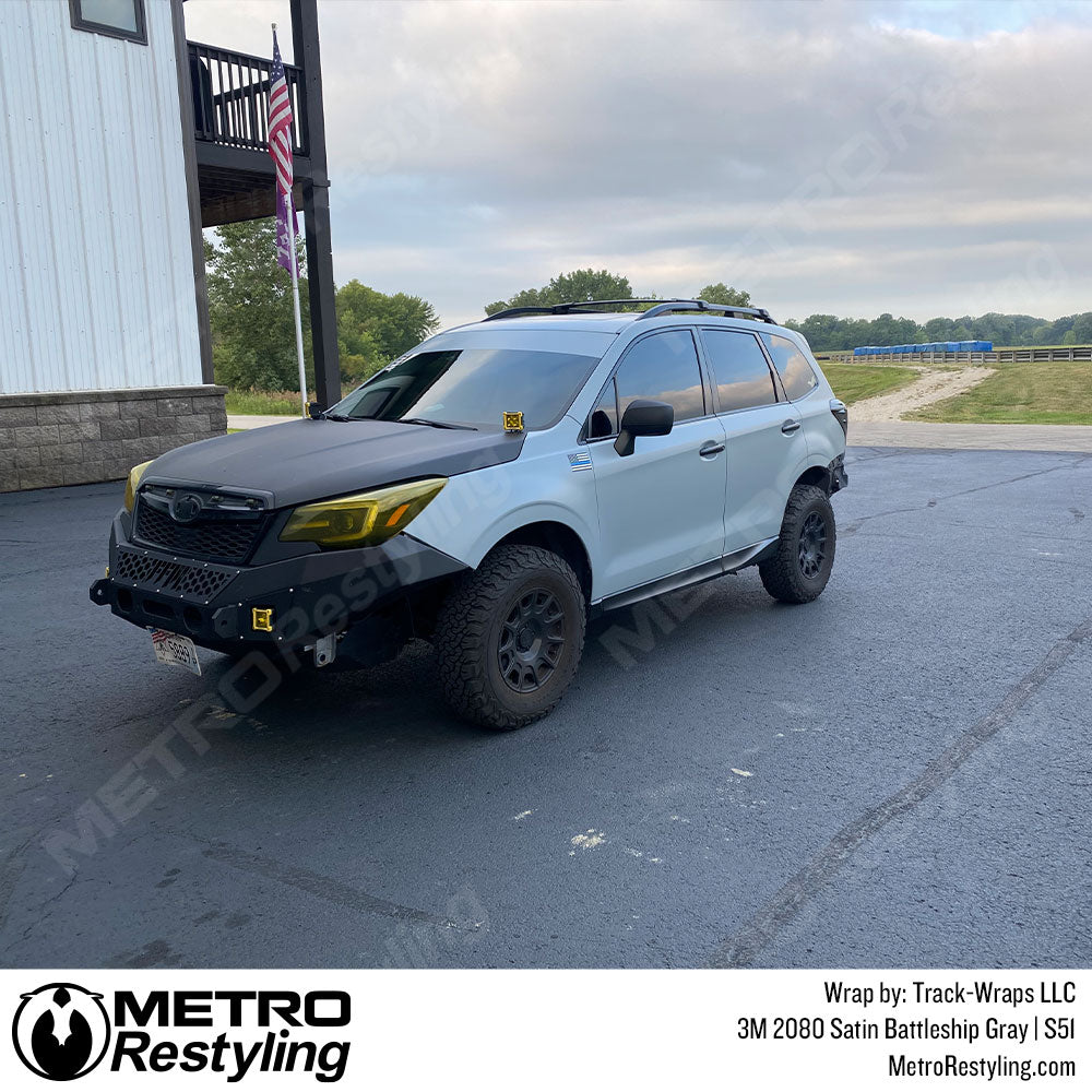 Satin Battleship Gray Subaru Forestar Vinyl Wrap