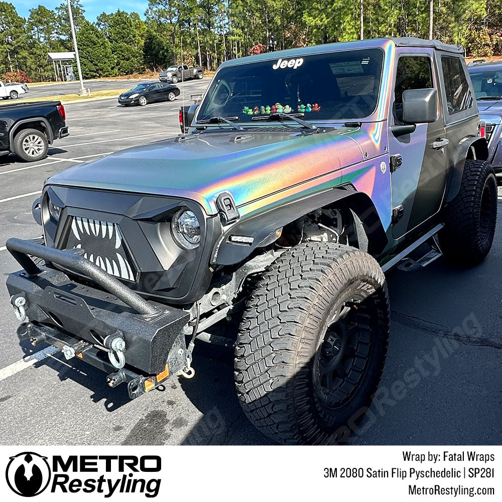 Satin Flip Pyschedelic Jeep Wrangler Vinyl Wrap