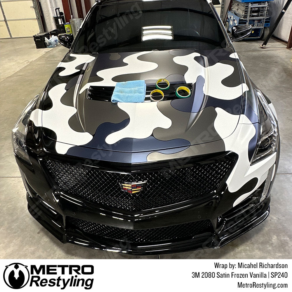 Satin Frozen Vanilla Cadillac CTS V Vinyl Wrap