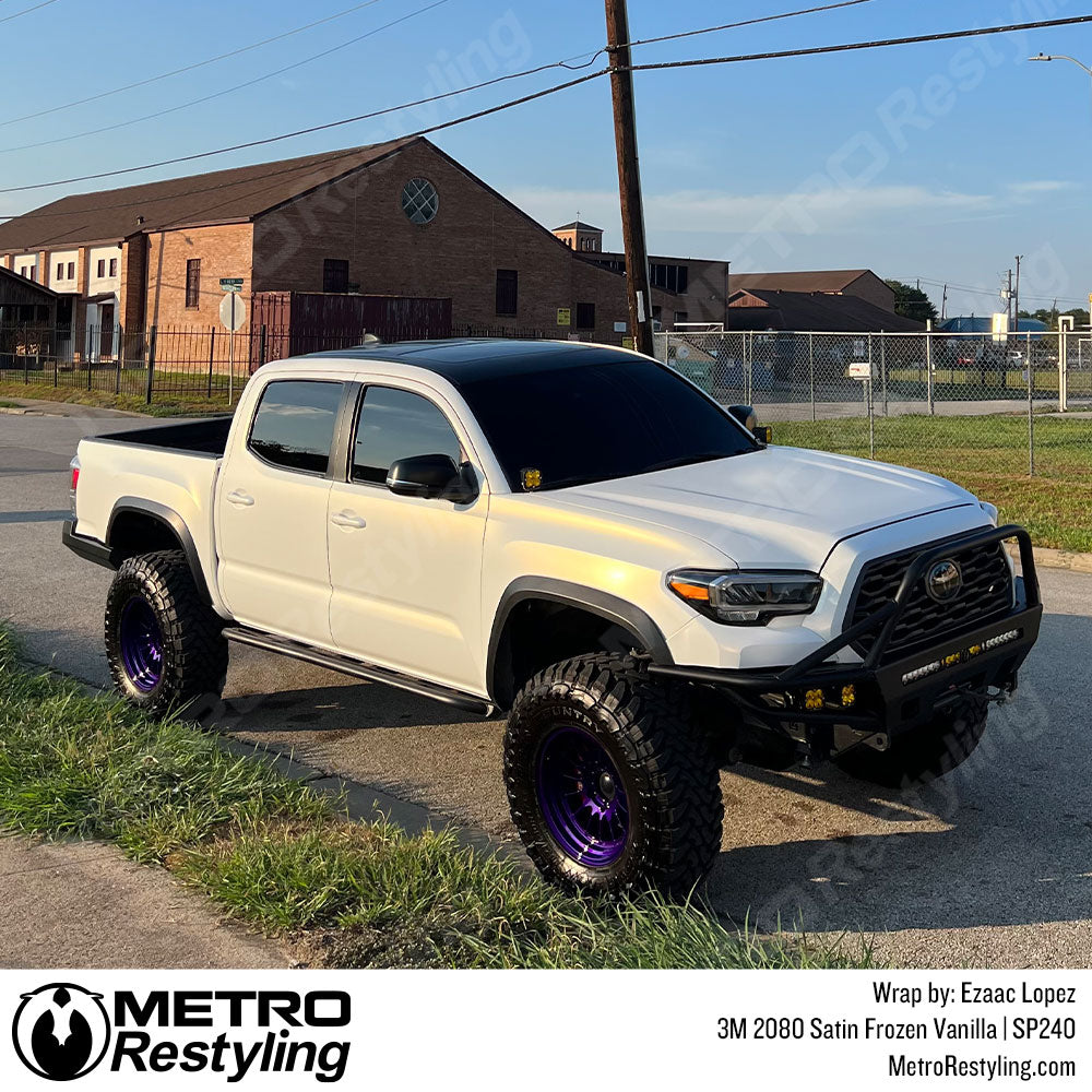 Satin Frozen Vanilla Toyota Tacoma Vinyl Wrap