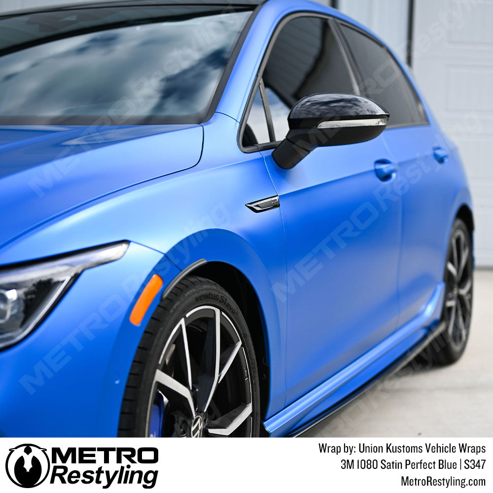 3M Satin Perfect Blue Volkswagen Golf R Vinyl Wrap