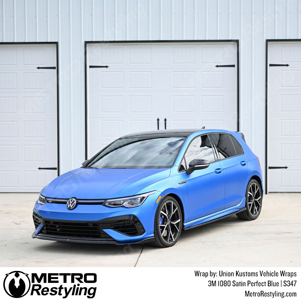 3M Satin Perfect Blue Volkswagen Golf R Wrap