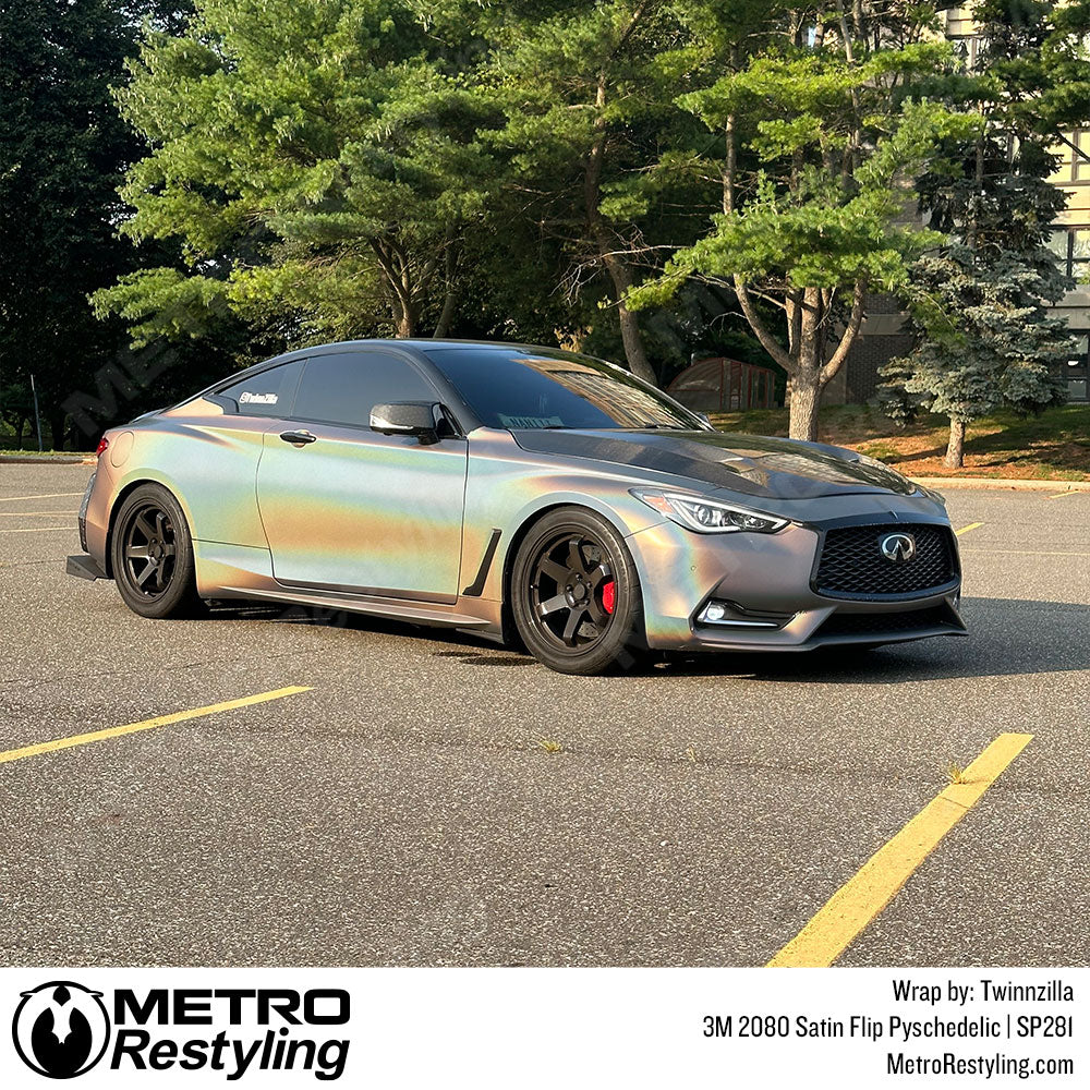 Satin Psychedelic Infiniti Q60 Vinyl Wrap