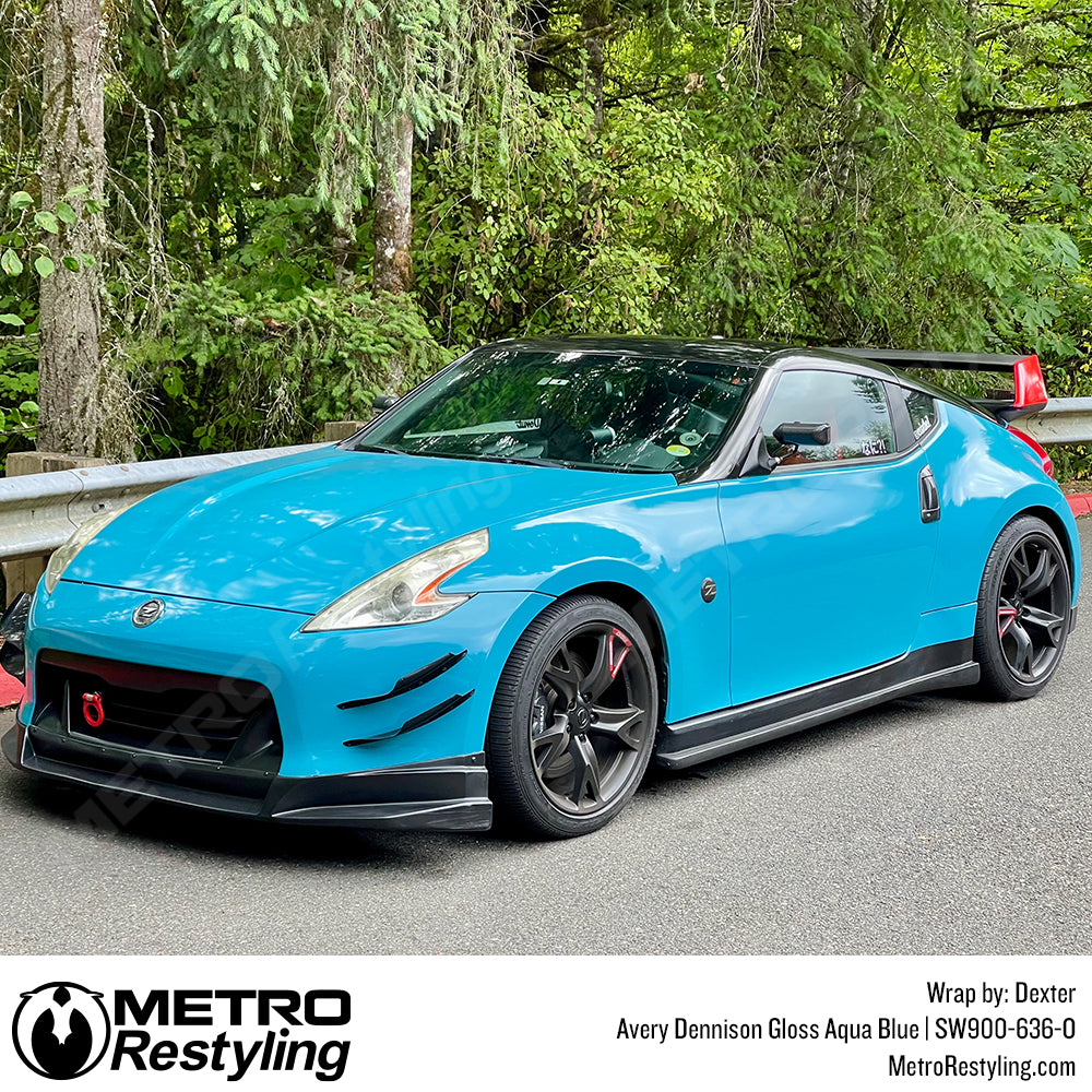 Avery Gloss Aqua Blue Nissan 370Z Vinyl Wrap
