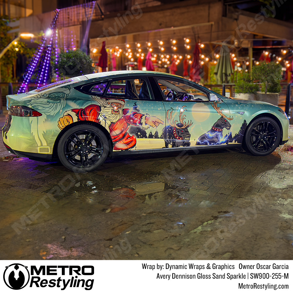 Tesla Custom Santa Wrap