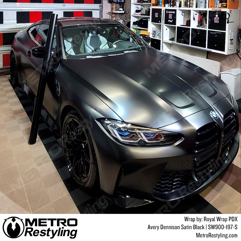 Avery Satin Black BMW M4 Vinyl Wrap