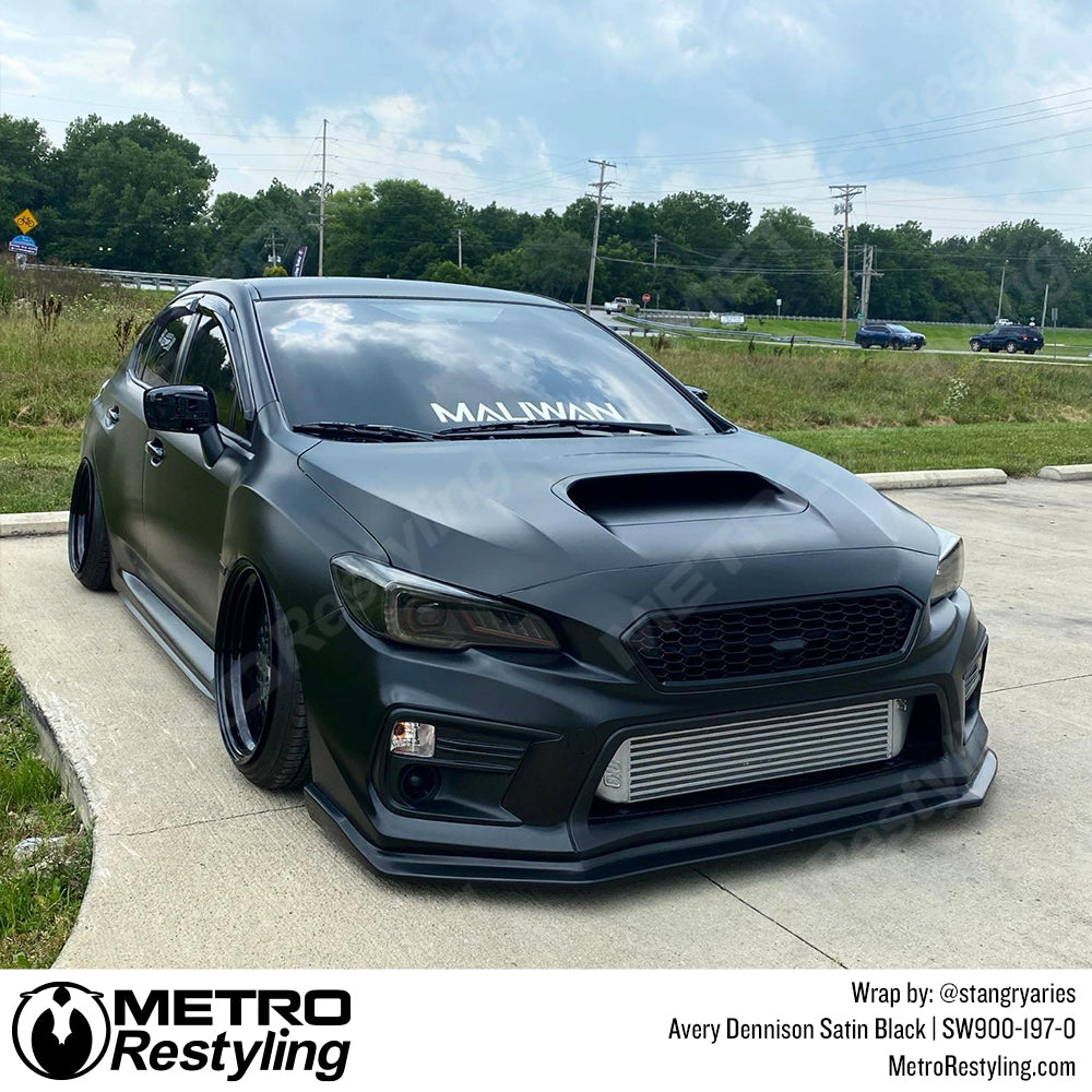 Satin Black Subaru WRX Vinyl Wrap