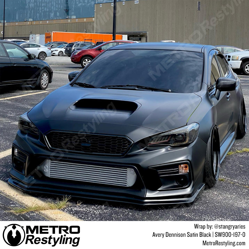 Satin Black Subaru WRX Vinyl Wrap