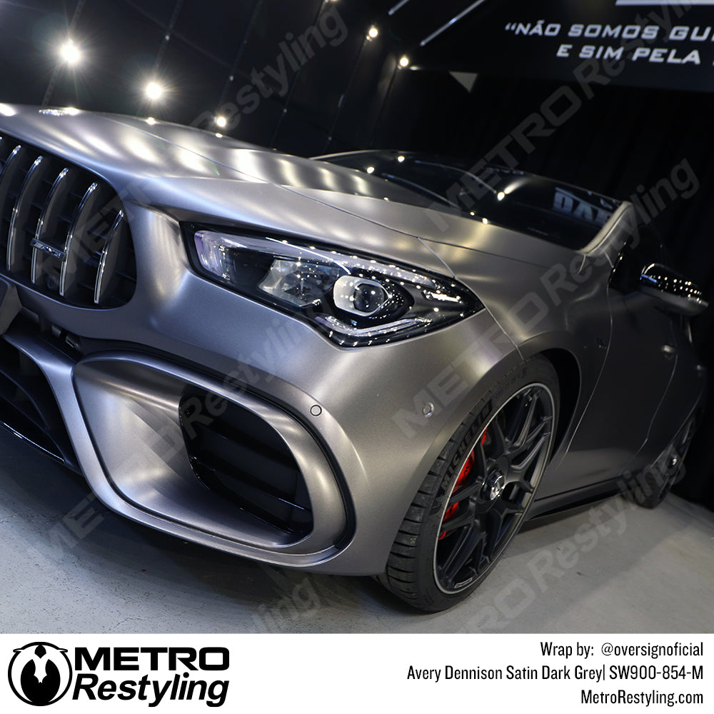 Avery Satin Dark Grey Mercedes benz CLA45 Vinyl Wrap