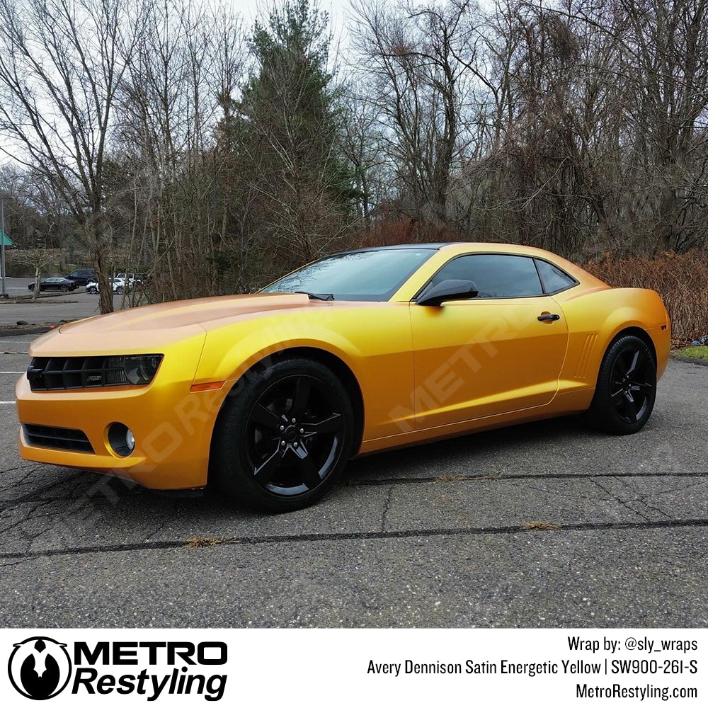 Satin Yellow Camaro Wrap