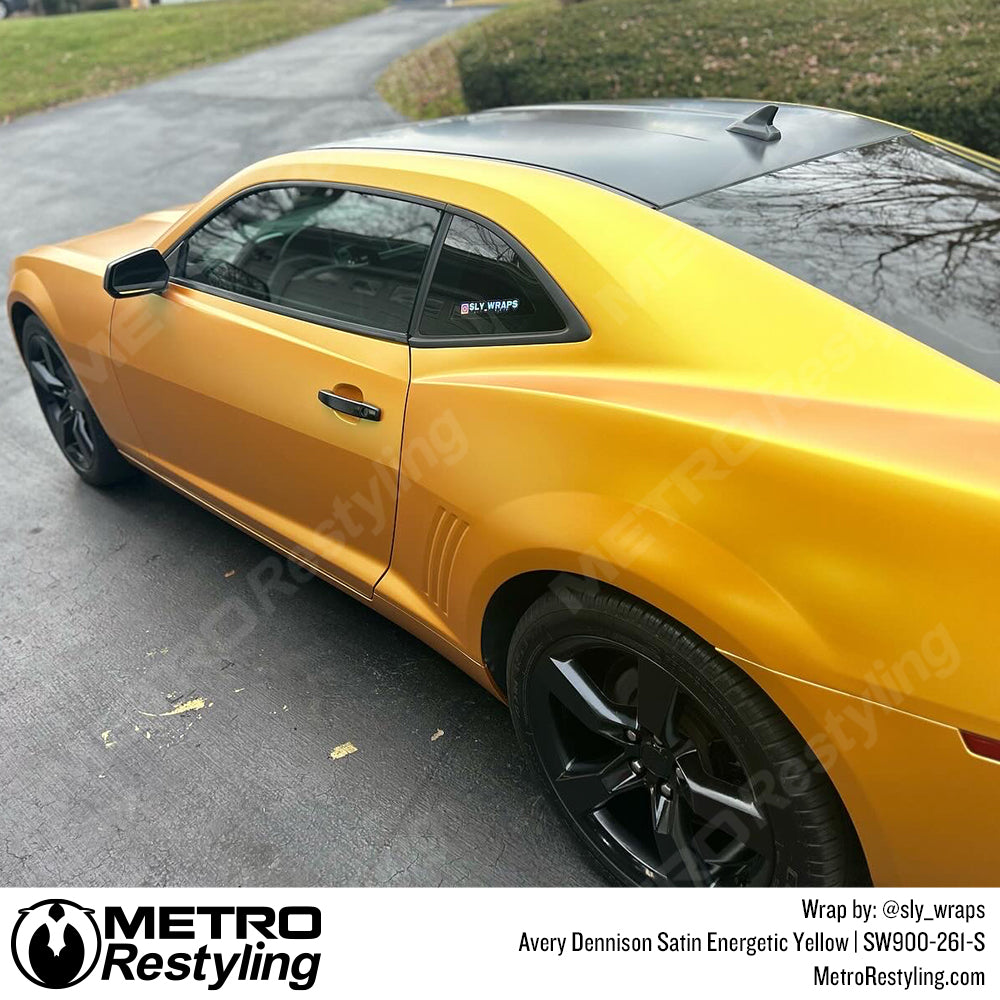 Satin Energetic Yellow Camaro Wrap