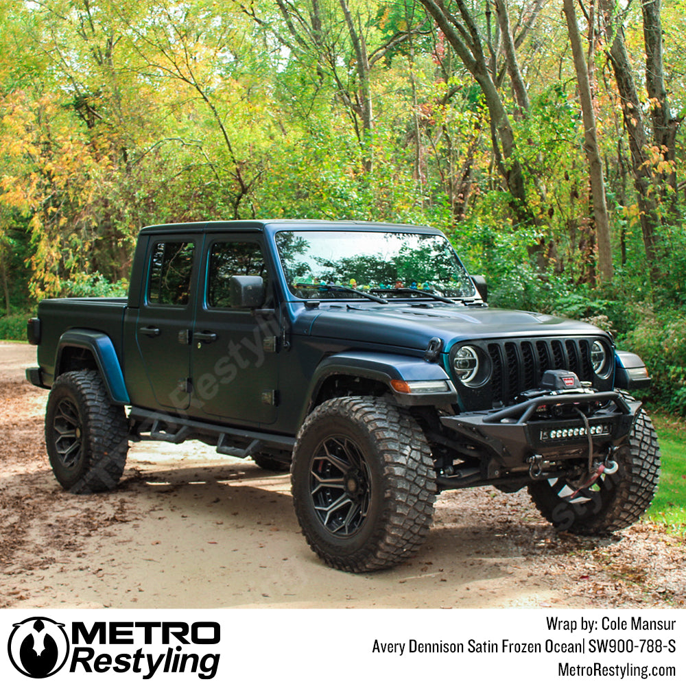 Satin Frozen Ocean Jeep Gladiator Vinyl Wrap