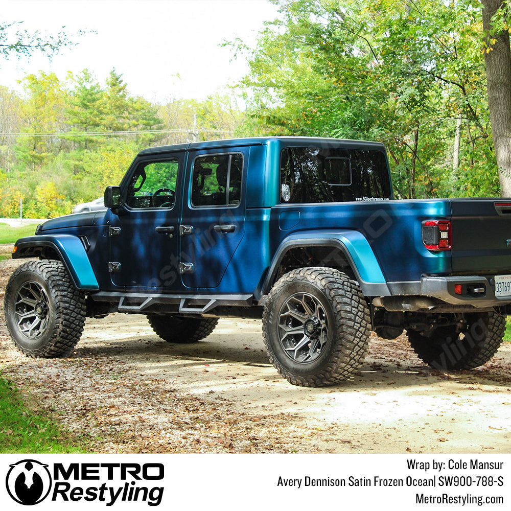 Satin Frozen Ocean Jeep Gladiator Vinyl Wrap
