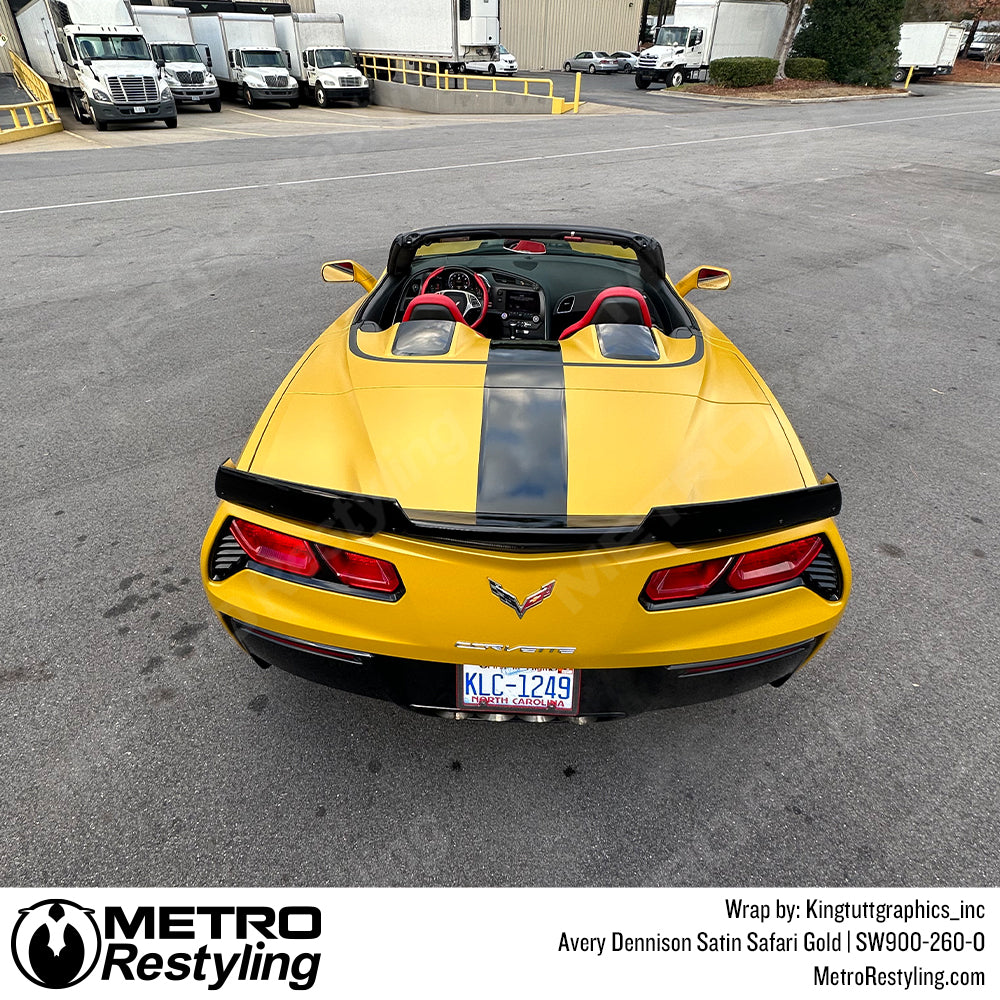 Satin Safari Gold Chevy C7 Vinyl Wrap