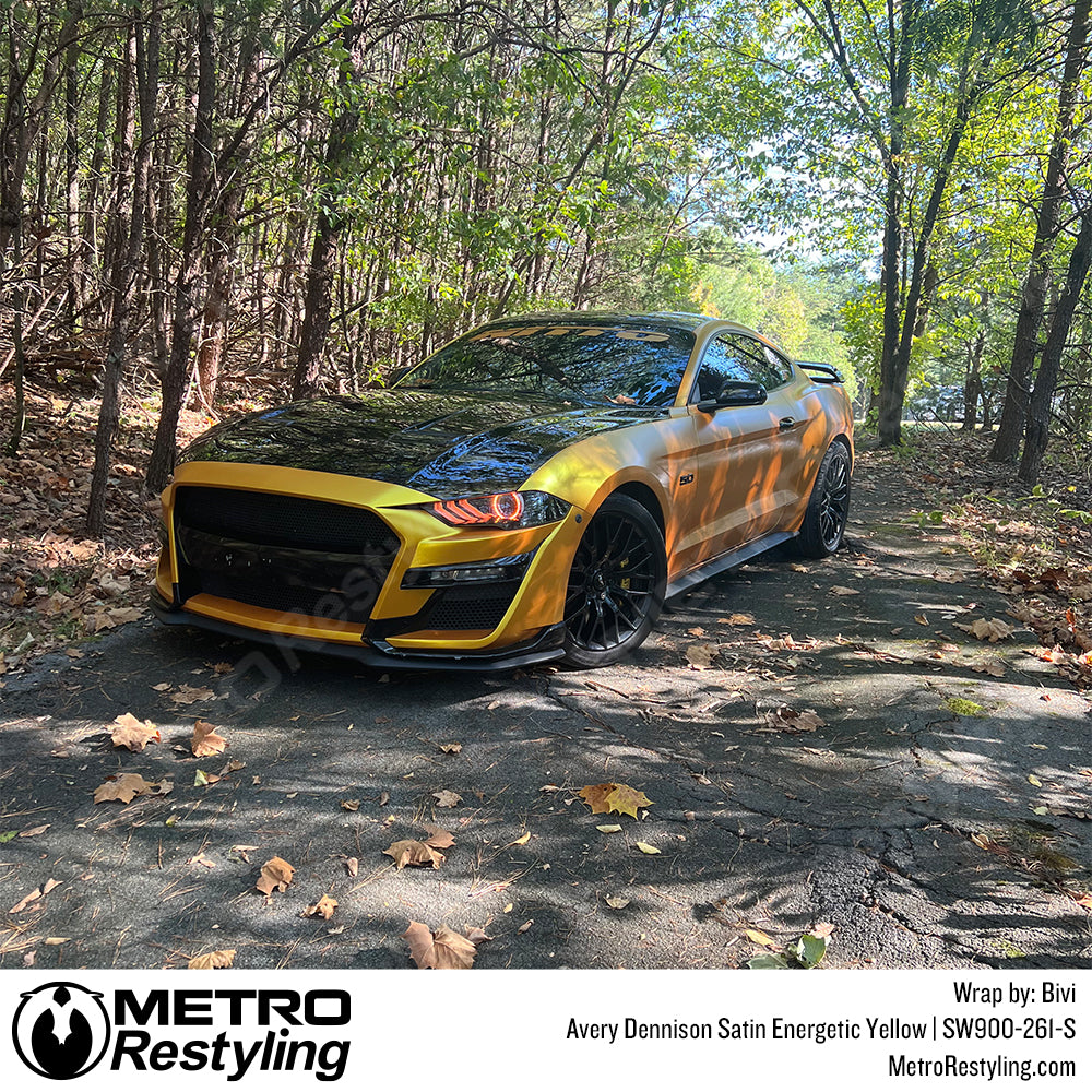 Avery Satin Energetic Ford Mustang Vinyl Wrap