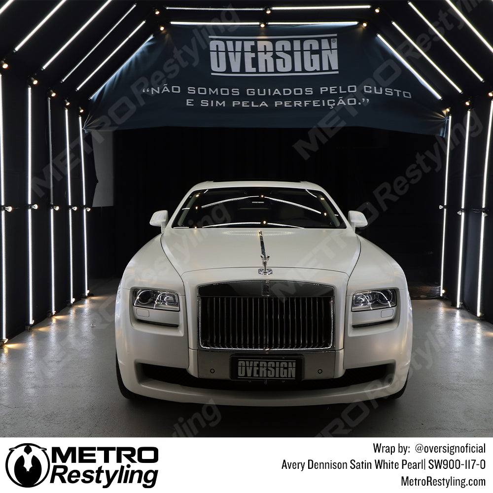 Avery Satin White Pearl Rolls Royce Vinyl Wrap