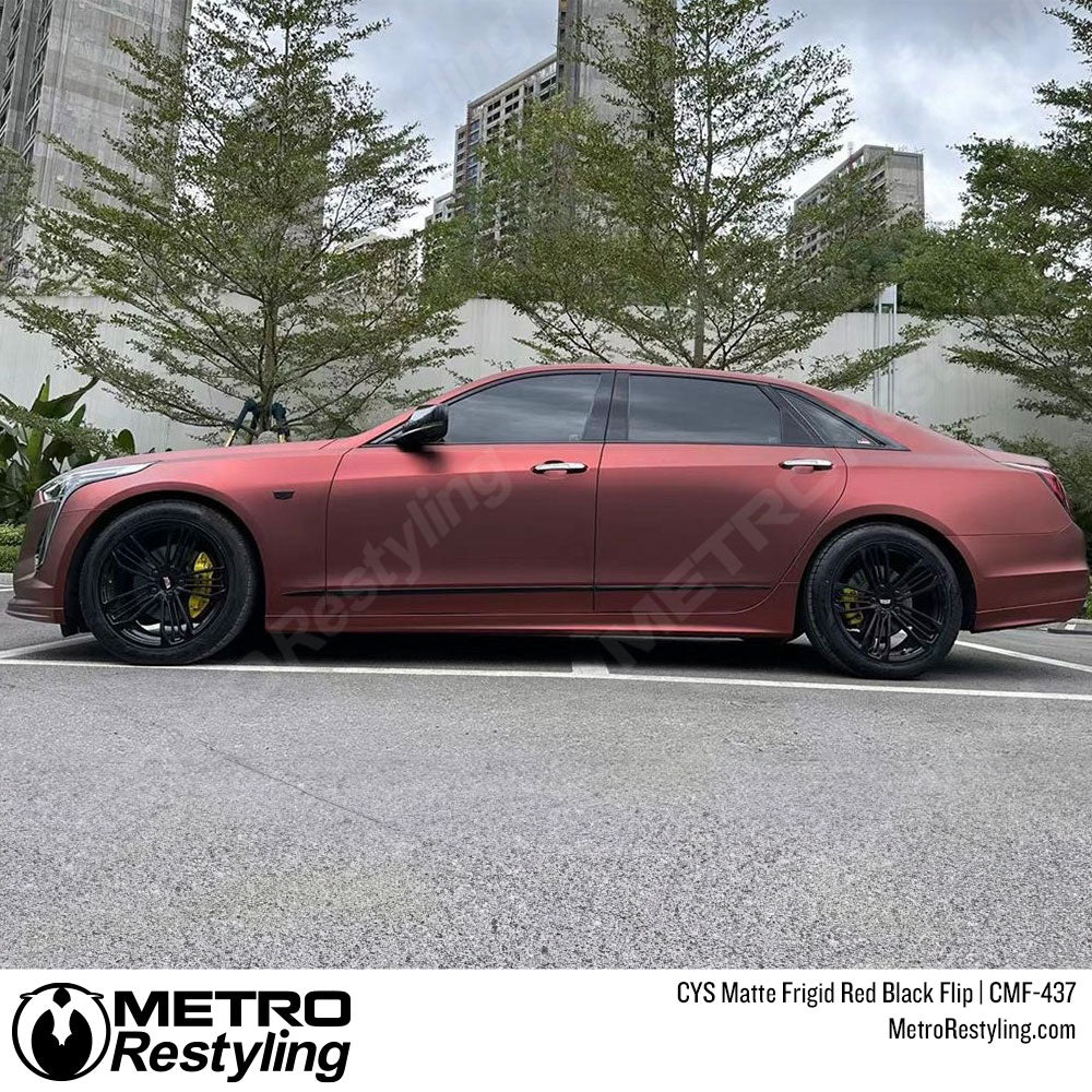 red black car wrap