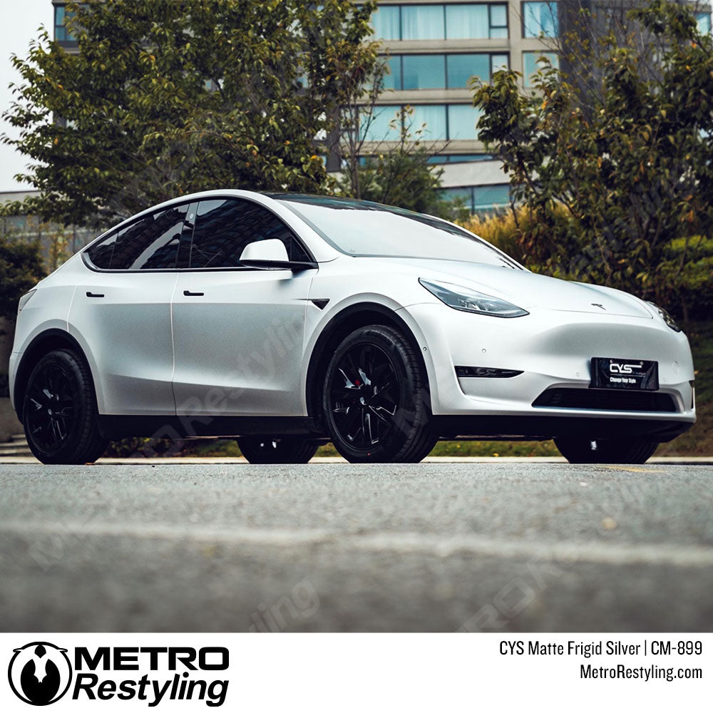 matte silver tesla wrap