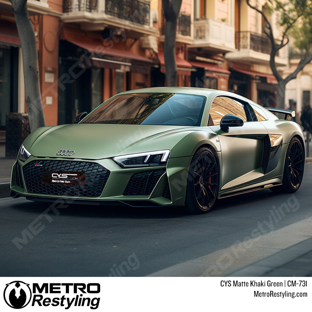 khaki green vinyl wrap