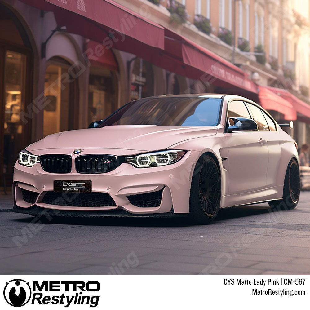 matte pink car wrap
