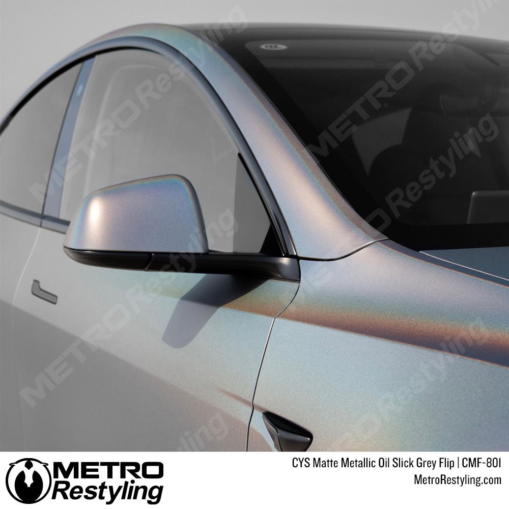 matte silver tesla vinyl wrap